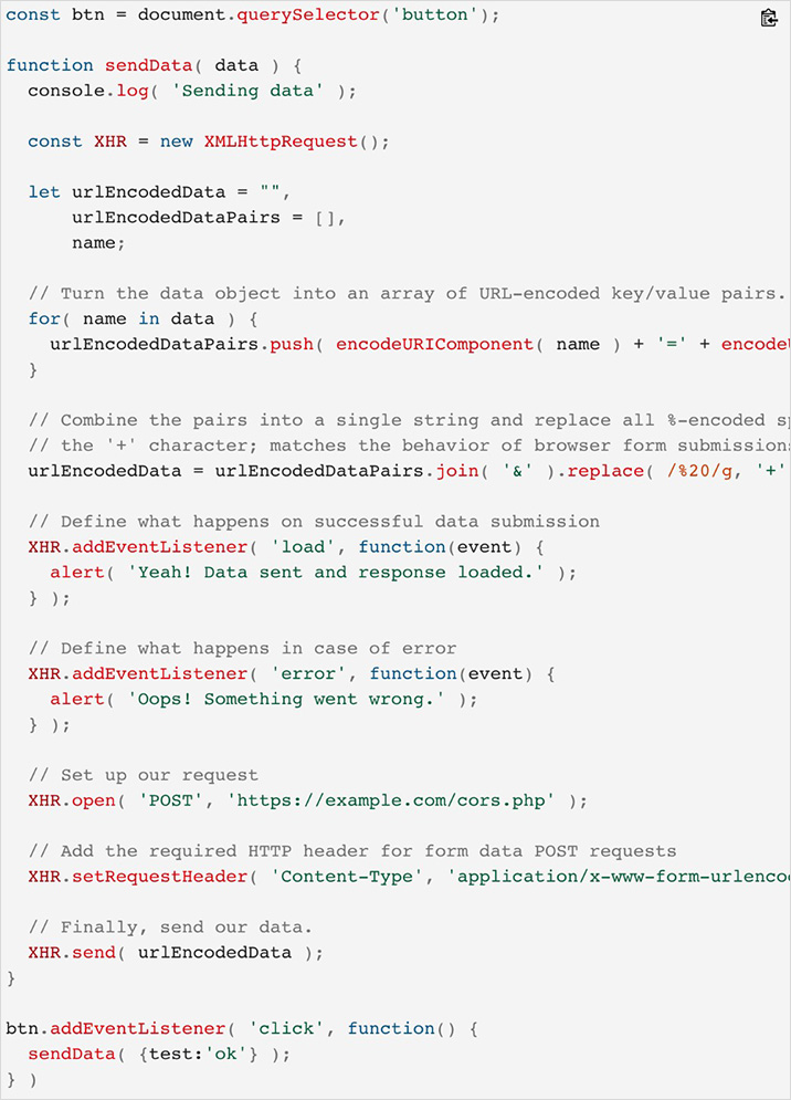 MDN Snippet JavaScript Forms